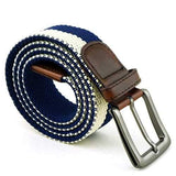 Mens Women Unisex Elastic Stretch Pin Buckle Belt Casual Weaving Jeans Waistband Strip