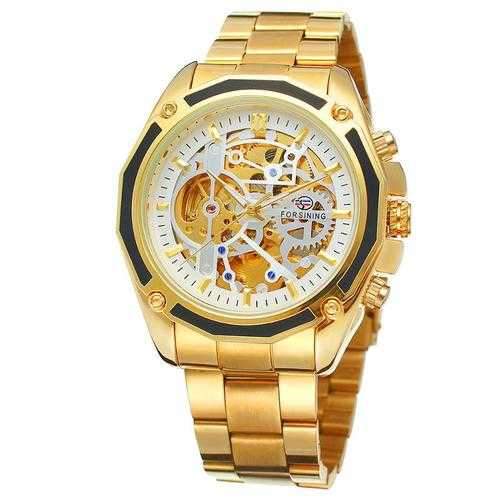 FORSINING F1030 Automatic Mechanical Watch Luxury Stainless Steel Strap Men Wrist Watch