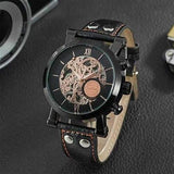 WINNER F081203 Automatic Mechanical Watch Luxury Leather Strap Men Wrist Watch
