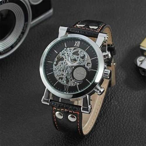 WINNER F081203 Automatic Mechanical Watch Luxury Leather Strap Men Wrist Watch