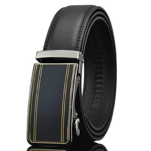 Mens Fashion Genuine Leather Belts Business Metal Automatic Buckle Strap Jeans Waistband