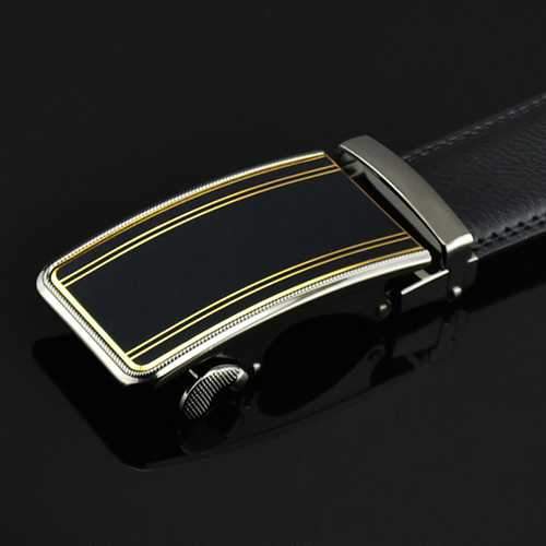 Mens Fashion Genuine Leather Belts Business Metal Automatic Buckle Strap Jeans Waistband