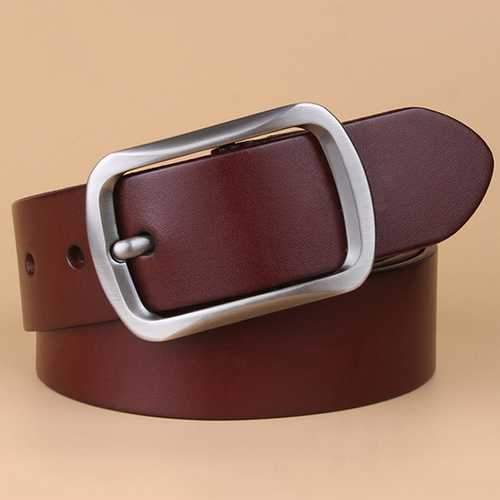 125CM Men Casual Genuine Leather Belt Waistband Needle Buckle Jeans Belt