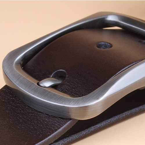 125CM Men Casual Genuine Leather Belt Waistband Needle Buckle Jeans Belt