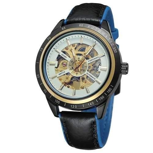 FORSINING A2 Geniue Leather Strap Men Sport Fashion Self-winding Mechanical Watch
