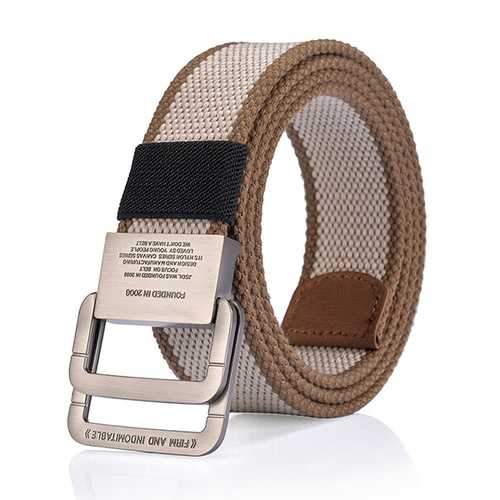 125CM Mens Canvas Belt Double Ring Alloy Buckle Tactical Durable Pants Waistband