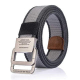 125CM Mens Canvas Belt Double Ring Alloy Buckle Tactical Durable Pants Waistband