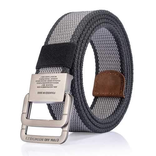 125CM Mens Canvas Belt Double Ring Alloy Buckle Tactical Durable Pants Waistband