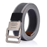 125CM Mens Canvas Belt Double Ring Alloy Buckle Tactical Durable Pants Waistband