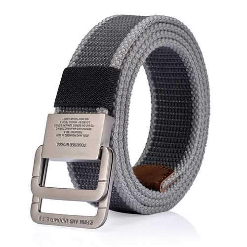 125CM Mens Canvas Belt Double Ring Alloy Buckle Tactical Durable Pants Waistband