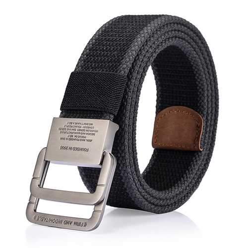 125CM Mens Canvas Belt Double Ring Alloy Buckle Tactical Durable Pants Waistband