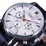 JARAGAR F120545 Fashion Automatic Mechanical Watch Multifunction Leather Strap Men Wrist Watch