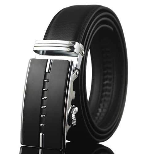Men Business Genuine Leather Belt Casual Metal Automatic Buckle Strap Jeans Cowboy