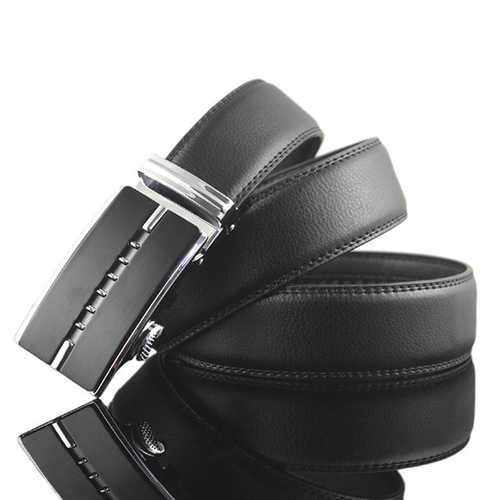Men Business Genuine Leather Belt Casual Metal Automatic Buckle Strap Jeans Cowboy