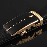 Men Business Genuine Leather Belt Casual Metal Automatic Buckle Strap Jeans Cowboy