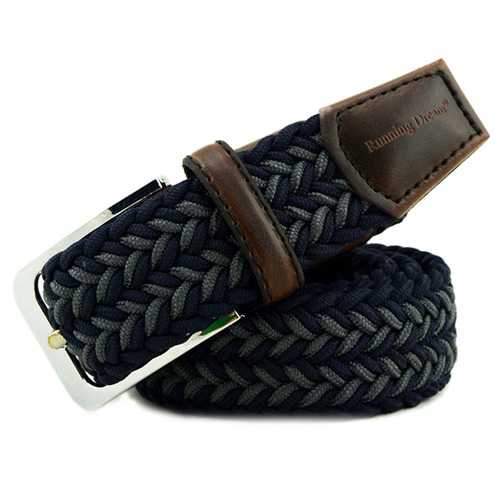 Men Women Unisex Casual Woven Braided Stretch Elastic Belt Waistband