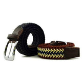 Men Women Unisex Casual Woven Braided Stretch Elastic Belt Waistband