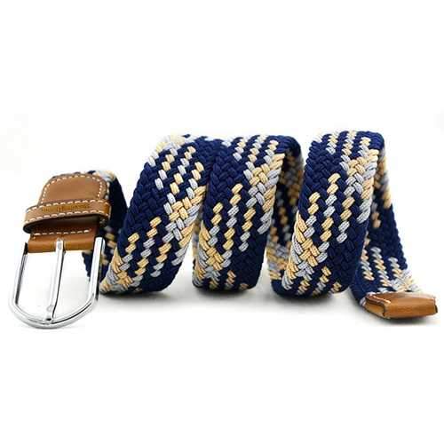 Fashion Men Women Woven Elastic Stretch Waistband Casual Jeans Belt