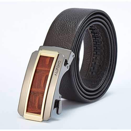 125CM Men Business Cowhide Leather Belt Durable Automatic Buckle Belt Strip