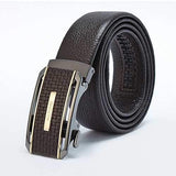 125CM Men Business Cowhide Leather Belt Durable Automatic Buckle Belt Strip