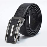 125CM Men Business Cowhide Leather Belt Durable Automatic Buckle Belt Strip