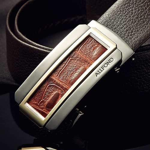 125CM Men Business Cowhide Leather Belt Durable Automatic Buckle Belt Strip