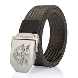 125CM Mens Nylon Military Durable Metal Buckle Belt Casual Breathable Jeans Waistband