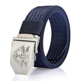 125CM Mens Nylon Military Durable Metal Buckle Belt Casual Breathable Jeans Waistband