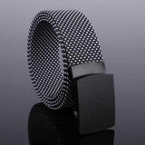 130CM Mens Casual Nylon Dots Smooth Buckle Waist Outdoor Durable Military Tactical Belt