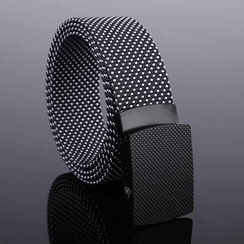 130CM Mens Casual Nylon Dots Smooth Buckle Waist Outdoor Durable Military Tactical Belt