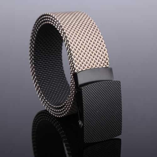 130CM Mens Casual Nylon Dots Smooth Buckle Waist Outdoor Durable Military Tactical Belt