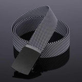 130CM Mens Casual Nylon Dots Smooth Buckle Waist Outdoor Durable Military Tactical Belt