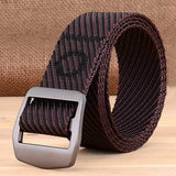 120CM Mens Twill Nylon Tactical Belt Durable Casual Alloy Buckle Jeans Waistband