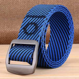 120CM Mens Twill Nylon Tactical Belt Durable Casual Alloy Buckle Jeans Waistband