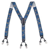125CM Men's Suspenders Braces High Elastic Leather Suspenders Adjustable 6 Clip Belt Strap