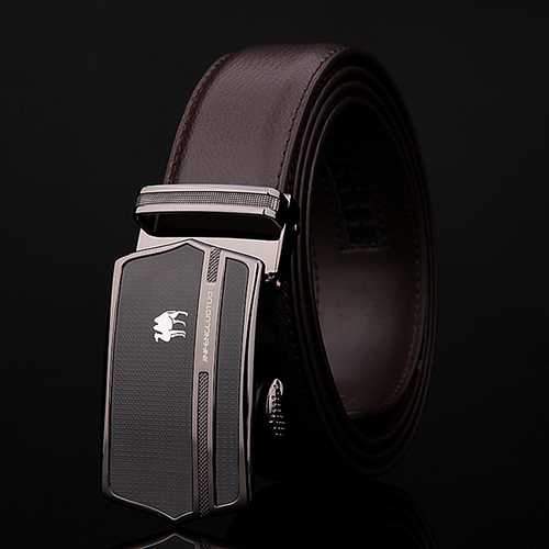125CM Men Business Cowhide Genuine Leather Luxury Belts Durable Automatic Buckle Trousers Belt