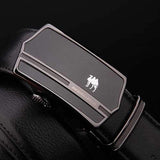 125CM Men Business Cowhide Genuine Leather Luxury Belts Durable Automatic Buckle Trousers Belt