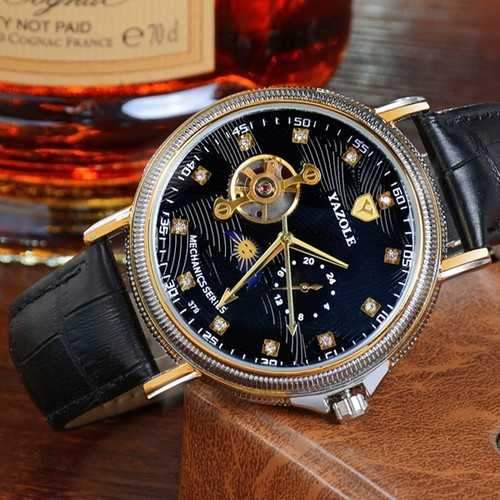 YAZOLE 379 Casual Men Watch Automatic Mchanical 24 Hours Display Wrist Watch