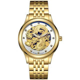 TEVISE 9006 Hollow Phoenix Dragon Pattern Mechanical Watch