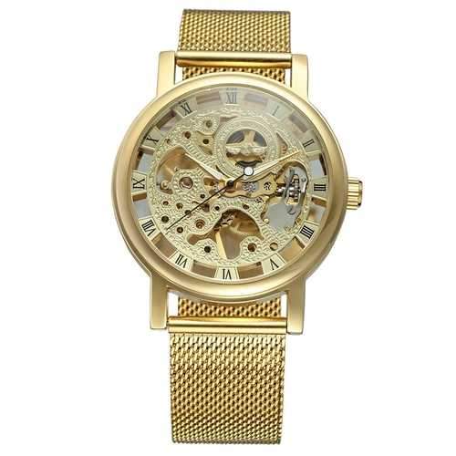 W036 Skeleton Transparent Hand Wind Mechanical Watches