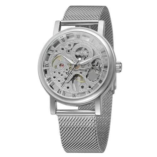 W036 Skeleton Transparent Hand Wind Mechanical Watches
