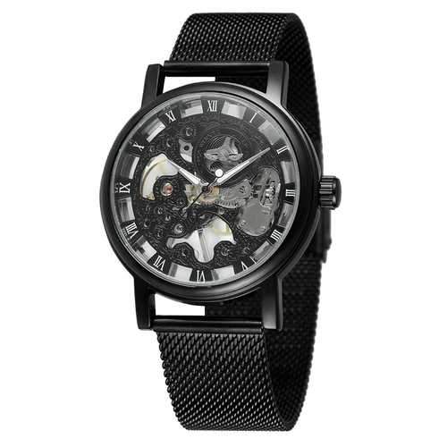 W036 Skeleton Transparent Hand Wind Mechanical Watches