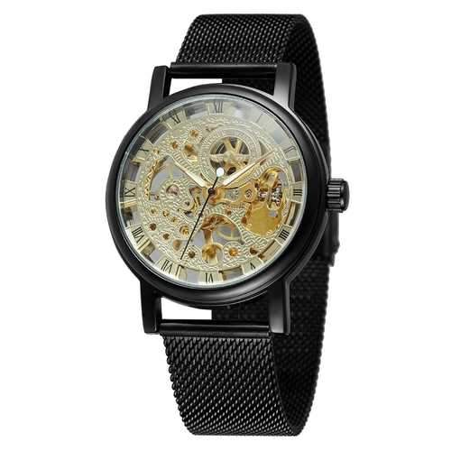 W036 Skeleton Transparent Hand Wind Mechanical Watches