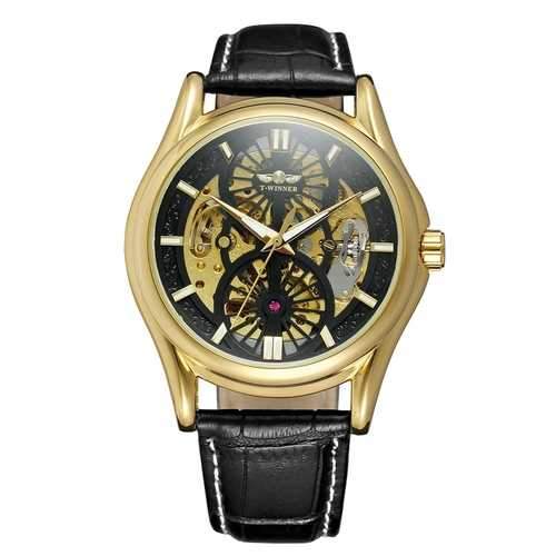 A3 Genuine Leather Strap Automatic Mechanical Watch