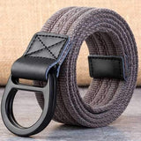 Men's Double Ring Buckle Durable Canvas Belt