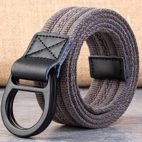Men's Double Ring Buckle Durable Canvas Belt