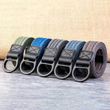 Men's Double Ring Buckle Durable Canvas Belt