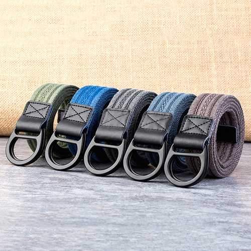 Men's Double Ring Buckle Durable Canvas Belt