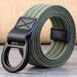 Men's Double Ring Buckle Durable Canvas Belt