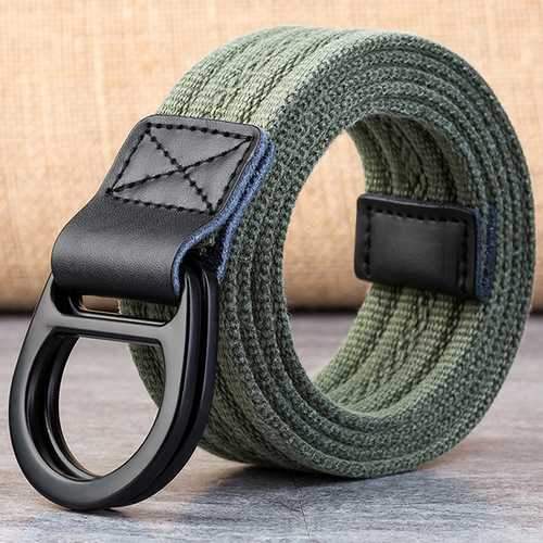 Men's Double Ring Buckle Durable Canvas Belt